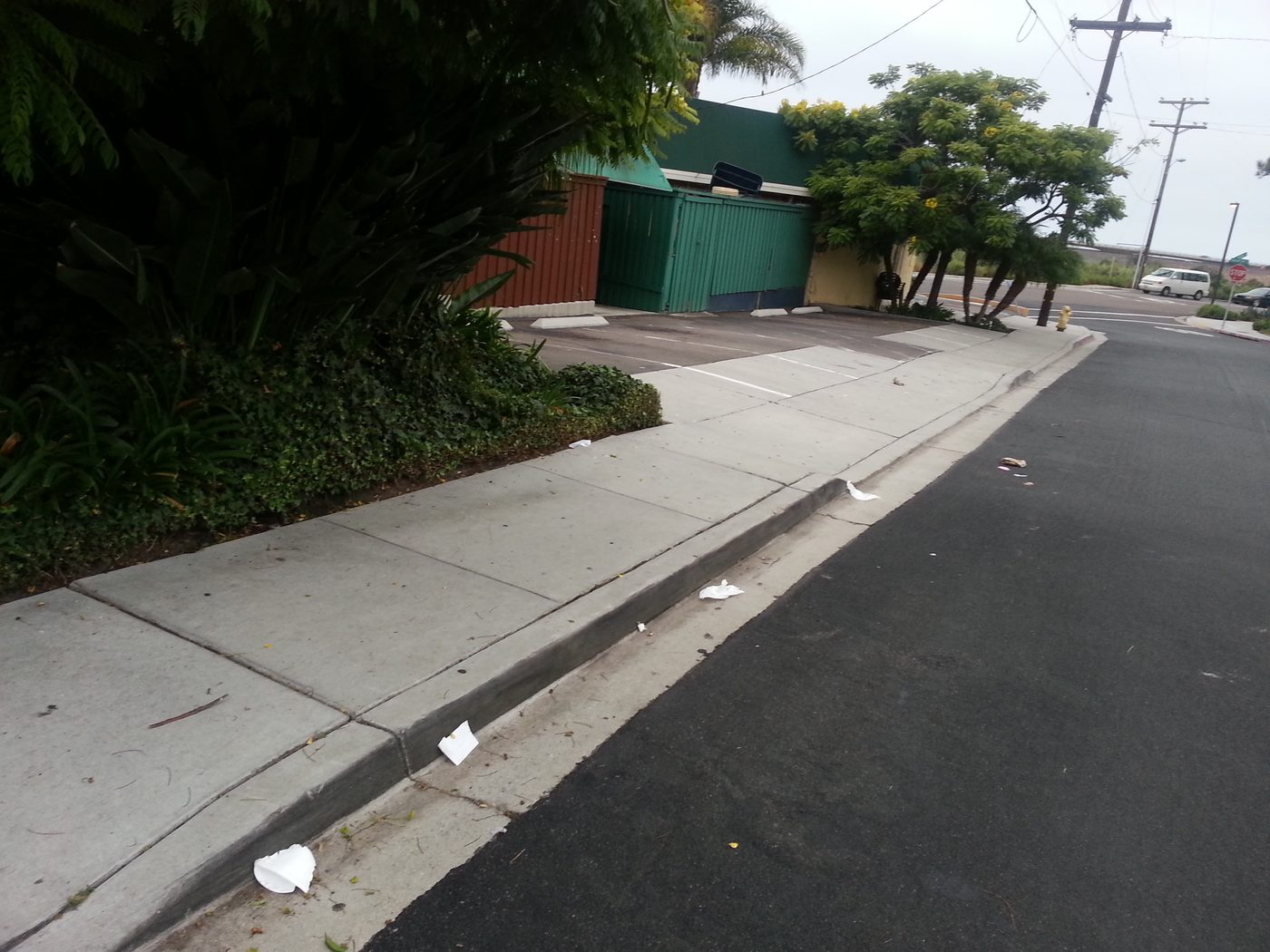 Neighbors have to step around trash left on our own sidewalk.